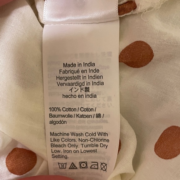 J.Crew Cotton voile V-neck beach tunic in pecan dot - Picture 6 of 6